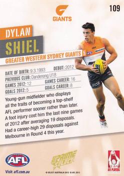 2013 Select Prime AFL #109 Dylan Shiel Back